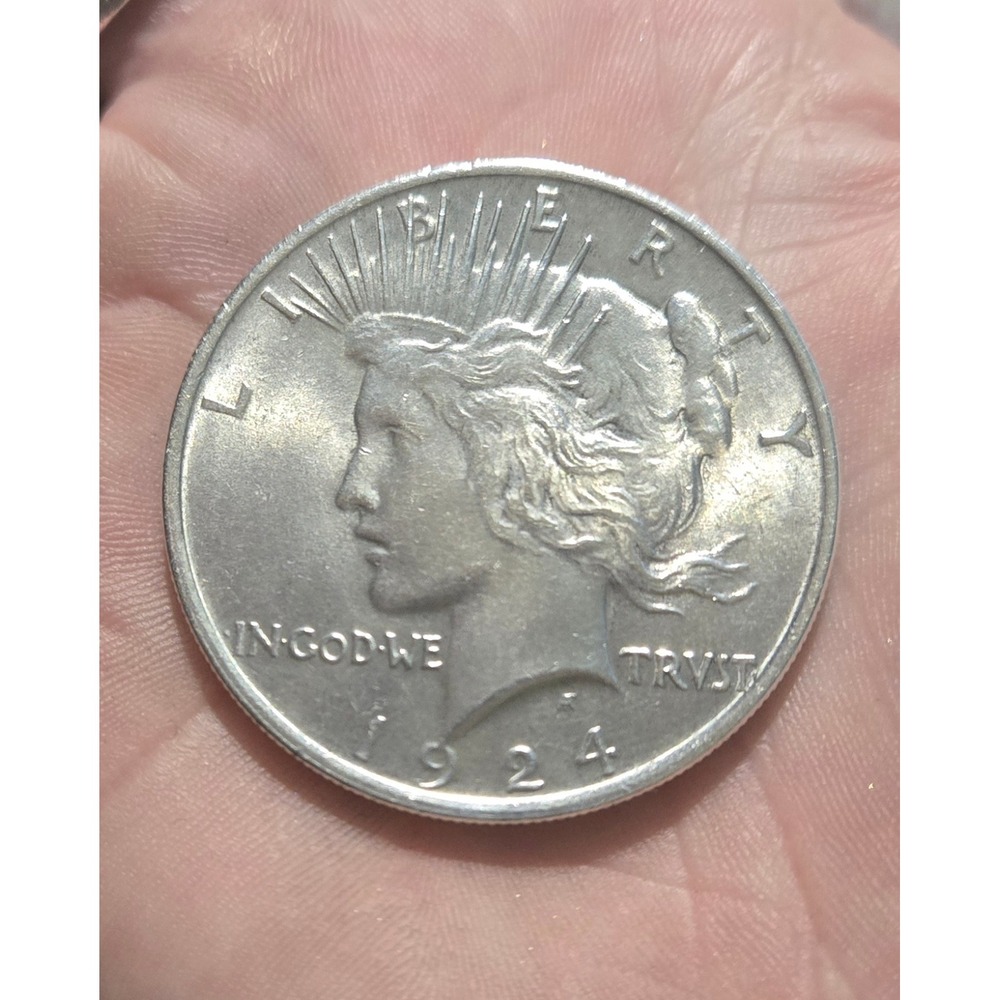 1924 Peace Silver Dollar US Mint 90% Silver One Dollar Coin Vintage Numismatic